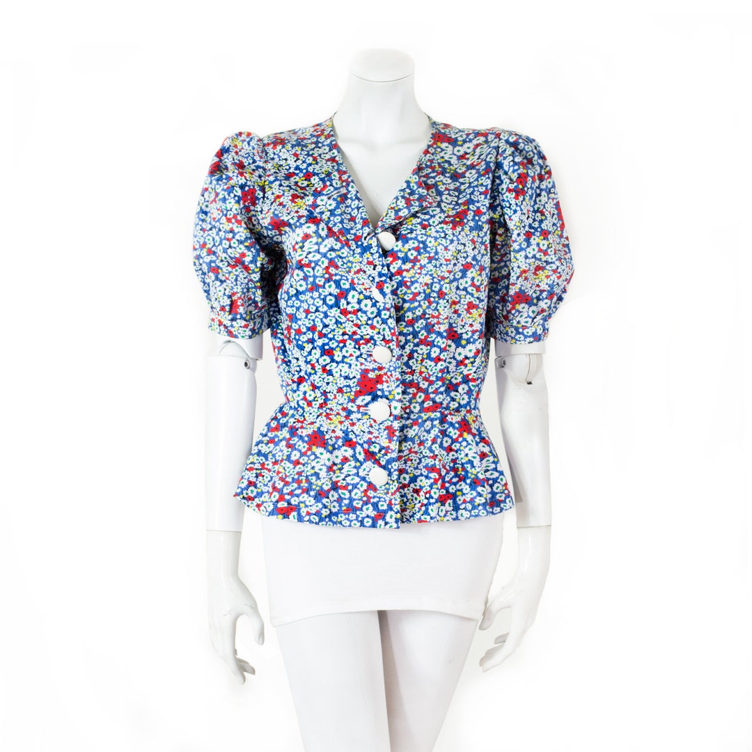 Jacket Yves Saint LAURENT, Wildflowers, Big Buttons White