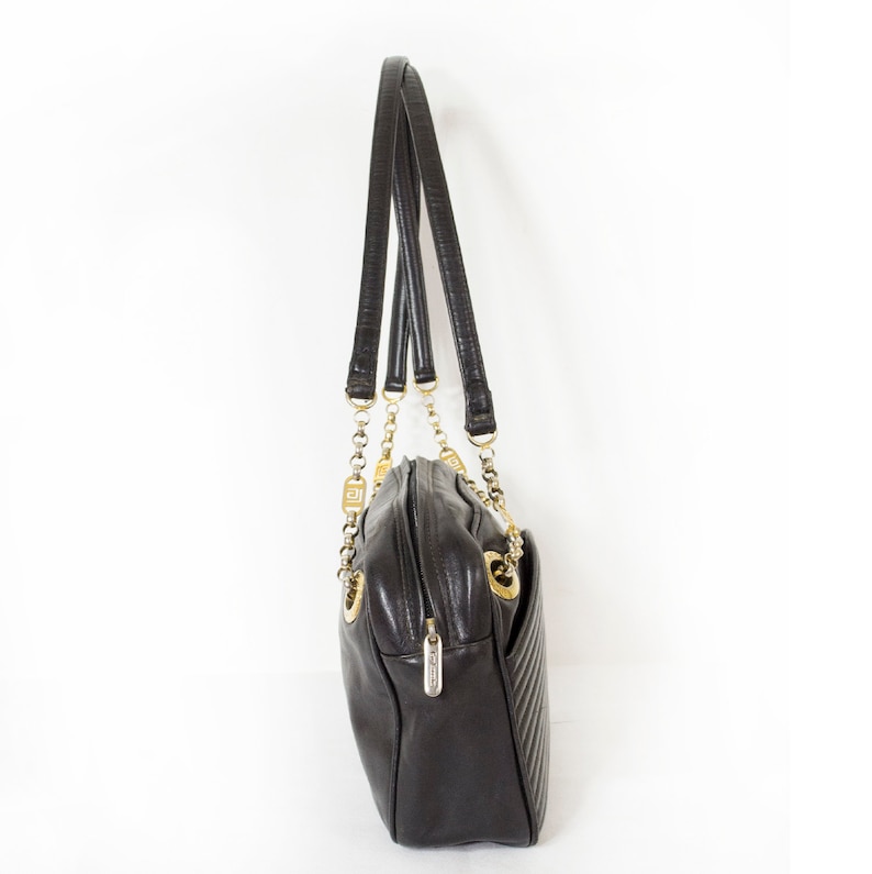 Bag Guy LAROCHE Black Leather With Double and Links Leather Etsy