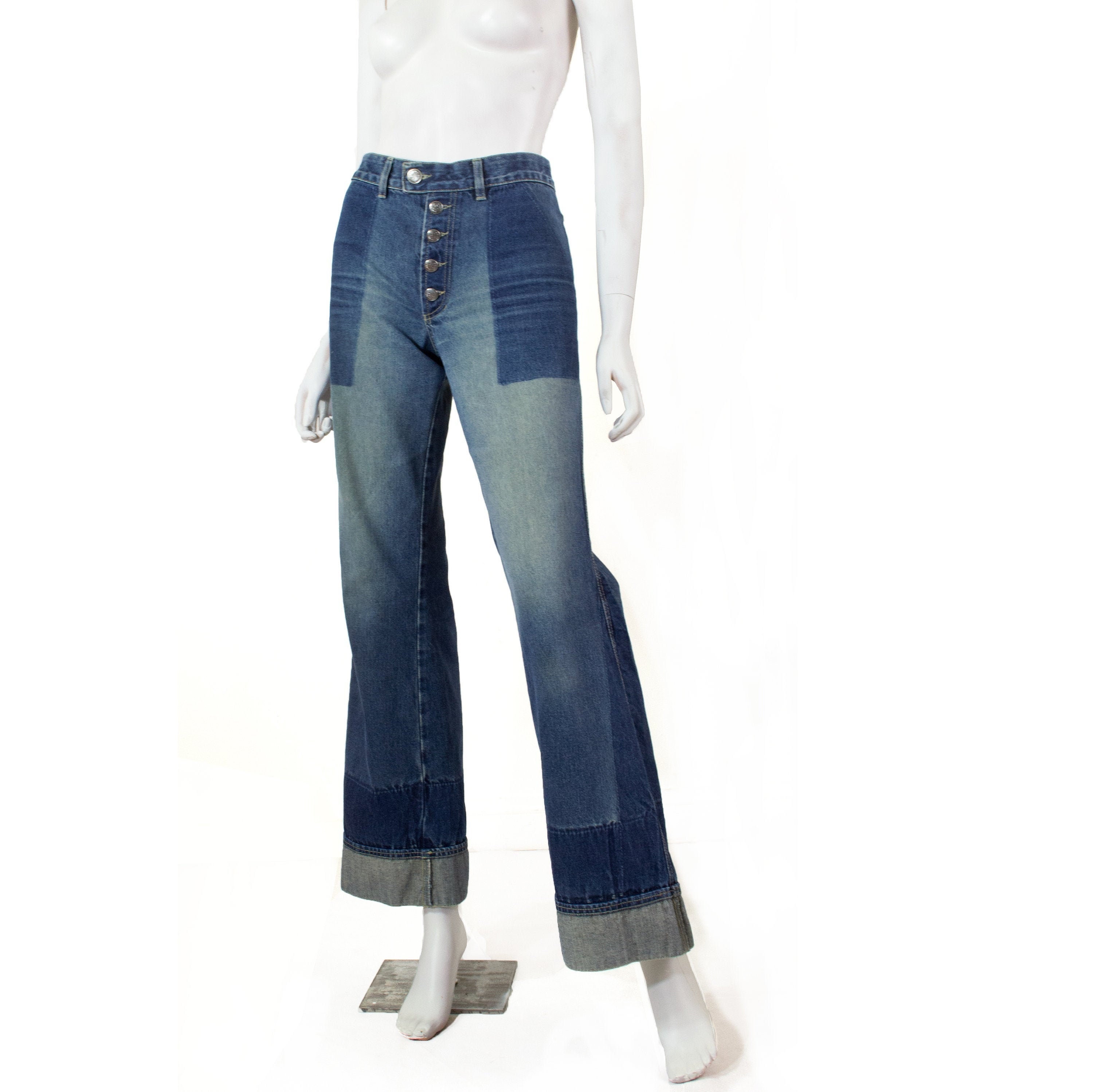 Jean Paul Gaultier Denim Destroy Sophisticated Flared / 90s