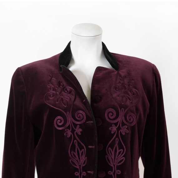 KENZO spencer jacket in dark burgundy shaved velv… - image 6