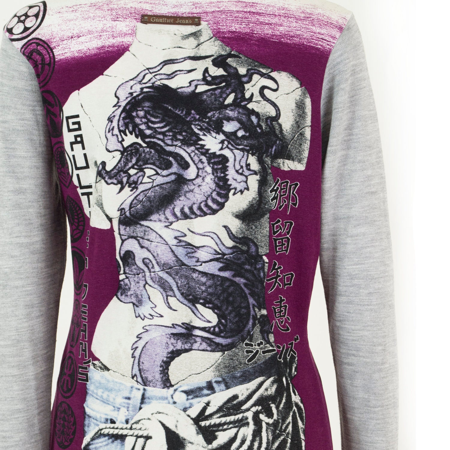 Top Jean Paul GAULTIER Torso Venus, Chinese Dragon, Long Sleeves 