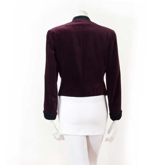 KENZO spencer jacket in dark burgundy shaved velv… - image 4