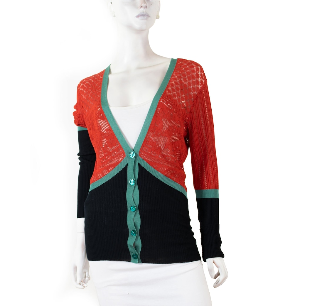 VTG 90s GAULTIER Green Cyber Cardigan