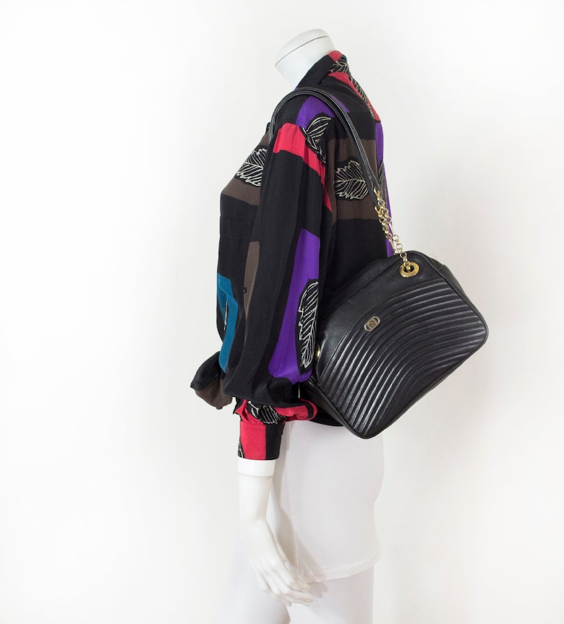 Bag Guy LAROCHE Black Leather With Double and Links Leather Etsy