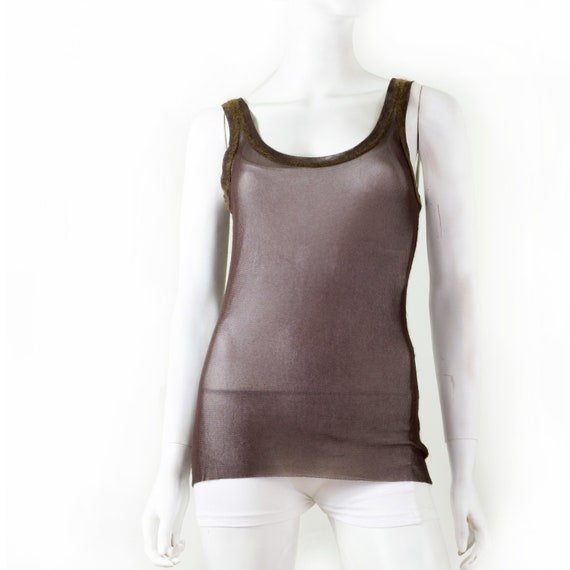 Jean Paul GAULTIER tank top brown and chestnut woo