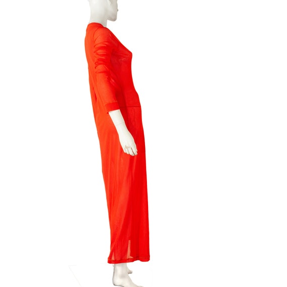 Cardigan PLEIN SUD Very long jeans, bright orange… - image 1