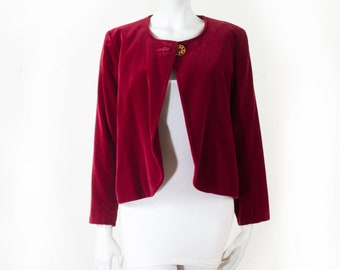 イヴ・サンローランのジャケット、深紅のベルベット / 80～90年代 / 36