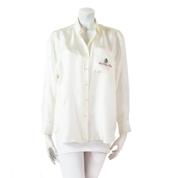 Buy KENZO Jeans Loose Shirt in Off white Silk and Embroidery UNISEXE 80 90s 40 42 L XL Kenzo Online in India Etsy