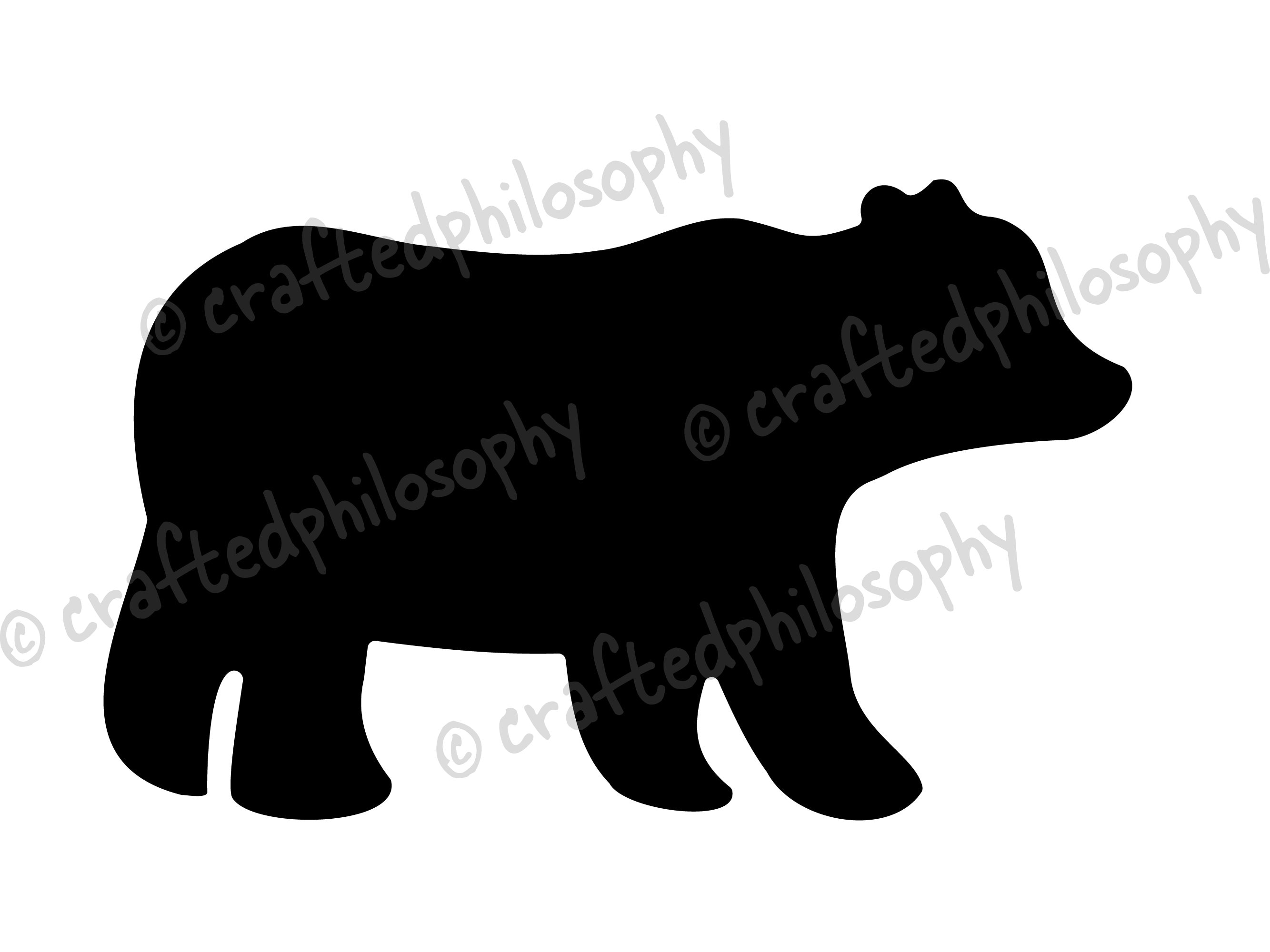 Bear Silhouette, SVG. Animal, Grizzly, Teddy, Vector Cut File for ...