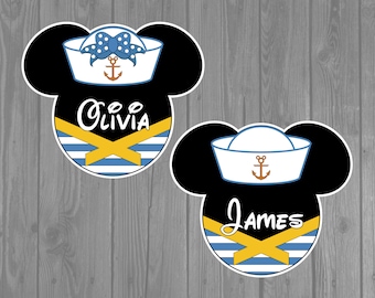 Disney Cruise Door Magnet - Minnie Sailor or Mickey Sailor Magnet  (2 sizes to choose from)