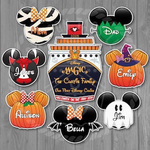 Disney Cruise Door Magnets - Halloween on the High Seas Ship Front Character Magnet Set