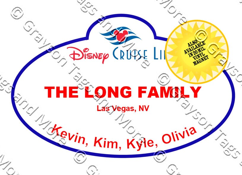 Disney Cruise Door Magnet Disney Cruise Name Tag Magnet | Etsy
