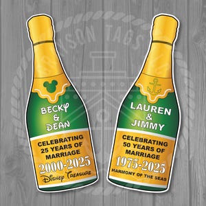 Anniversary Champagne Bottle Cruise Door Magnet