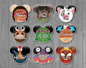 Disney Cruise Door Magnet - Moana Inspired Door Magnets - Moana / Maui / Te Fiti / Hei Hei / Pua / Kakamora / TeKa