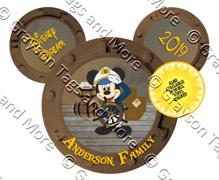 Disney Cruise Door Magnet Captain Mickey Porthole Magnet | Etsy