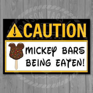 Disney Cruise Door Magnet - Mickey Bars Being Eaten Magnet (X-Large, 4 Medium or 8 Small available) - Great for Magnet Exchange