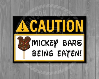 Disney Cruise Door Magnet - Mickey Bars Being Eaten Magnet (X-Large, 4 Medium or 8 Small available) - Great for Magnet Exchange
