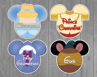 Disney Cruise Door Magnet - Cinderella Inspired Magnets - Cinderella / Lucifer / Fairy Godmother / Prince Charming / Gus / Lady Tremaine