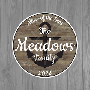 Nautical Family Cruise Door Magnet