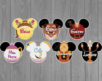 Disney Cruise Door Magnet - Beauty and the Beast Inspired Magnets - Belle/ Beast / Chip / Mrs Potts / Gaston