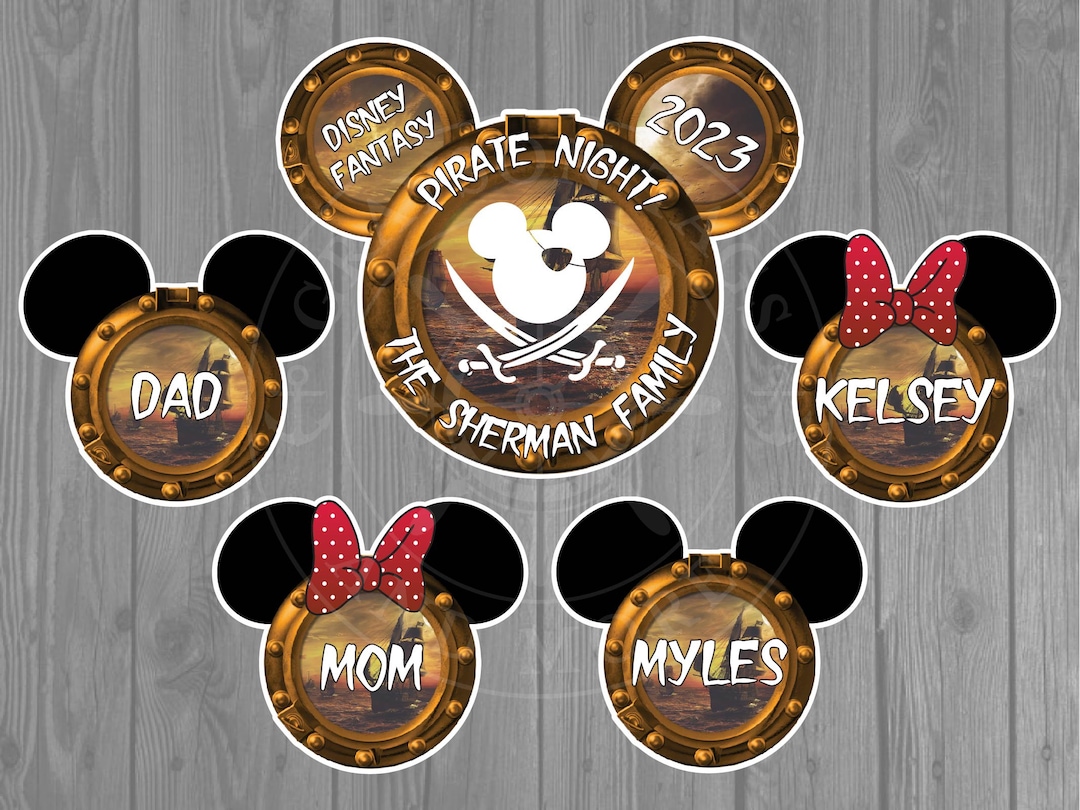 Extra Large Pirate Porthole Mickey and Medium Mickey/minnie Pirate ...