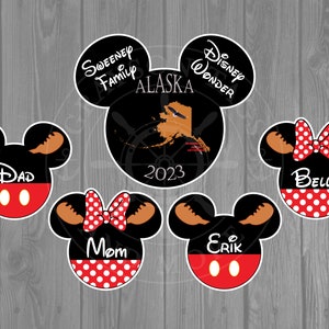 Disney Cruise Door Magnets - Extra Large Family Alaska Mickey and Medium Moose Mickey/Minnie Magnet Set