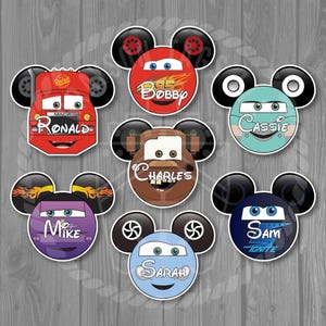Disney Cruise Door Magnet - Cars Inspired - Lightning McQueen / Sally / Mater / Mack / Jackson Storm / Flo / Ramone / Chase / Cruz Ramirez