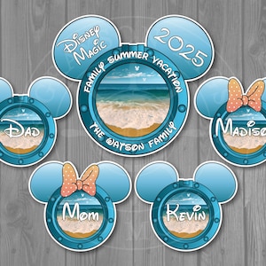 Imanes para puerta de crucero de Disney: juego de imanes con vista a la playa