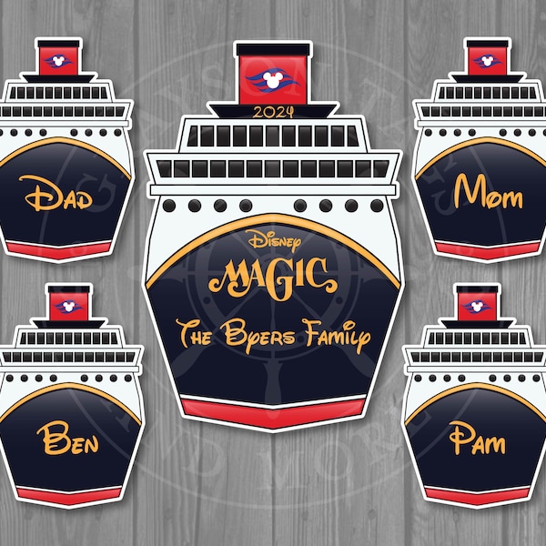 Disney Cruise Door Magnets - Cruise Ship Front Magnet Set