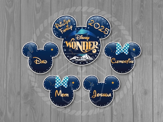 Alaska Disney Cruise Personalizable Magnet Set - Navy Blue Alaska Customizable Magnetic Stateroom Decor