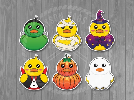 6 Halloween Duck Cruise Door Magnets - Cruising Ducks Stateroom Decor