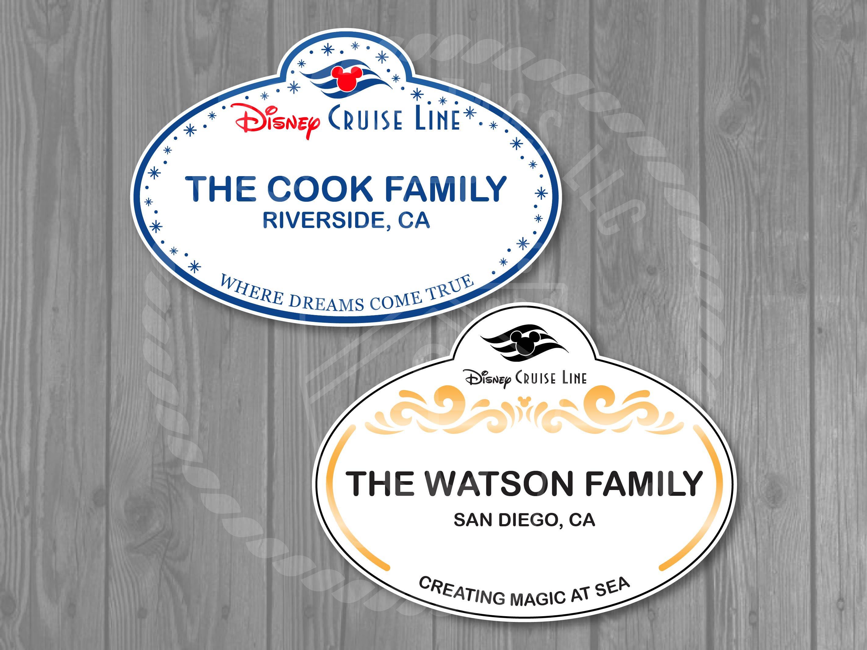Disney Cruise Door Magnet - Disney Cruise Name Tag Magnet (Old and New Versions Available)