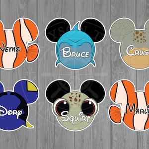 Disney Cruise Door Magnet - Finding Nemo Inspired Magnets - Dory / Nemo / Crush / Bruce / Squirt / Marlin