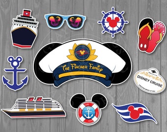 Captain Hat Personalized Sign Group Magnet Set for Disney Cruise Doors