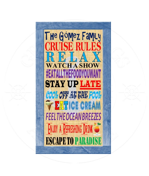 Generic Cruise Rules Door Etsy
