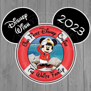 Disney Cruise Door Magnet Life Preserver Magnet Captain Mickey or Captain Minnie image 2