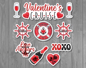 Valentine's Day Personalized Sign Group Magnet Set for Cruise Doors