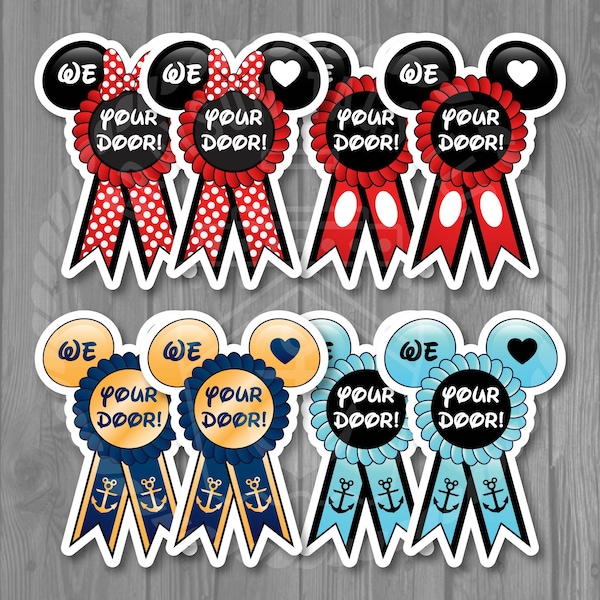 Imanes de cinta para puerta "We Love Your" (6 piezas) / Grupo de letreros de Disney Cruise Line (DCL) (2 versiones para elegir)