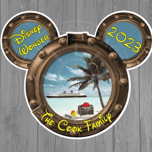 Disney Cruise Door Magnet - Beach Porthole Cruise Magnet