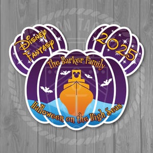 Halloween on the High Seas Pumpkin Ocean Disney Cruise Door Magnet