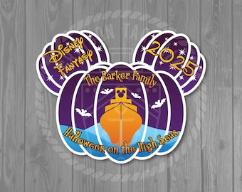 Halloween on the High Seas Pumpkin Ocean Disney Cruise Door Magnet