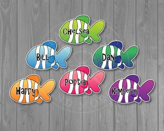 Colorful Personalized Fish Cruise Door Magnet (6 Colors to choose from)