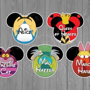 Disney Cruise Door Magnet - Alice In Wonderland Inspired Magnets - Alice / Mad Hatter / Cheshire Cat