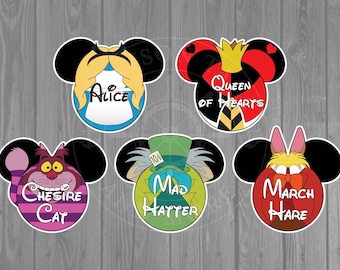 Disney Cruise Door Magnet - Alice In Wonderland Inspired Magnets - Alice / Mad Hatter / Cheshire Cat
