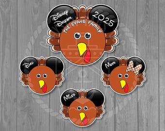 Thanksgiving Turkey Disney Cruise Door Magnet Set