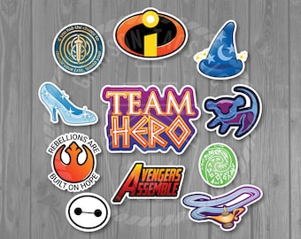 Team Hero Disney Cruise Line Magnet Door Set - Stateroom Decorative Magnets - Hercules Moana Incredibles Avengers Cinderella Baymax Genie