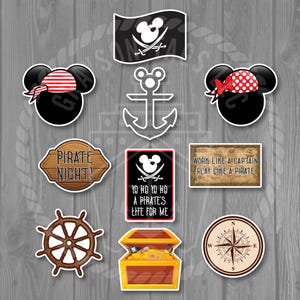 10 Pirate Night Disney Cruise Line Signs Door Magnets