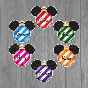 Personalized Stripe Christmas Ornaments Magnets for Disney Cruise Doors