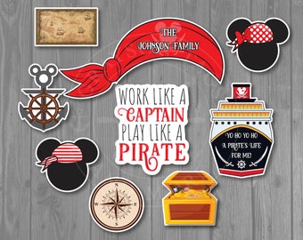 Pirate Hat Personalized Pirate Sign Group Magnet Set for Disney Cruise Doors