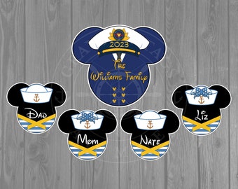 Extra Large Captain Mickey and Medium Sailor Mickey/Minnie Disney Cruise Magnet Set